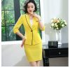 ชุดยูนิฟอร์มพนักงานคลีนิคเสริมความงาม สีเหลือง
